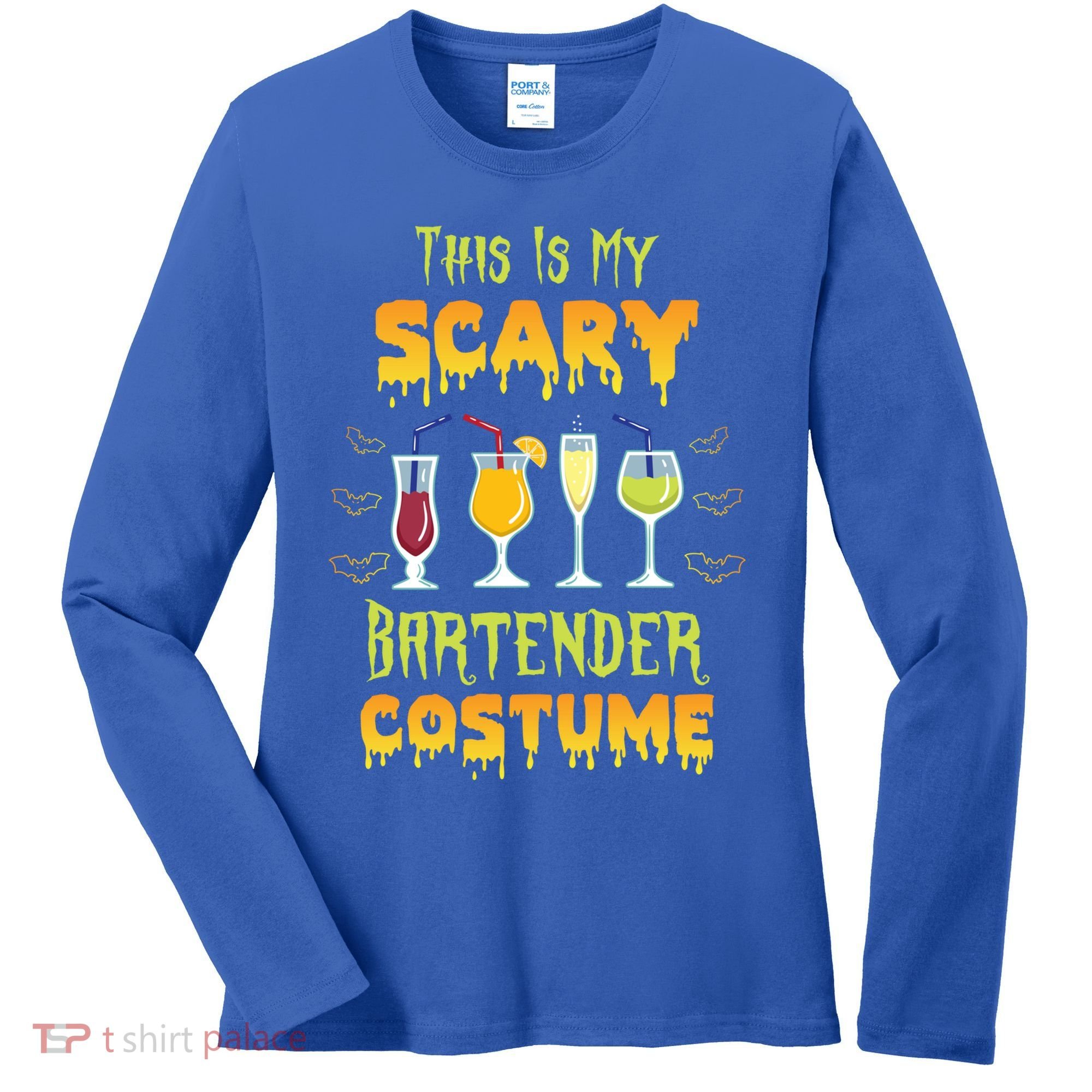This Is My Scary Bartender Costume Halloween Bartender Cool Gift Women's Long Sleeve Shirt