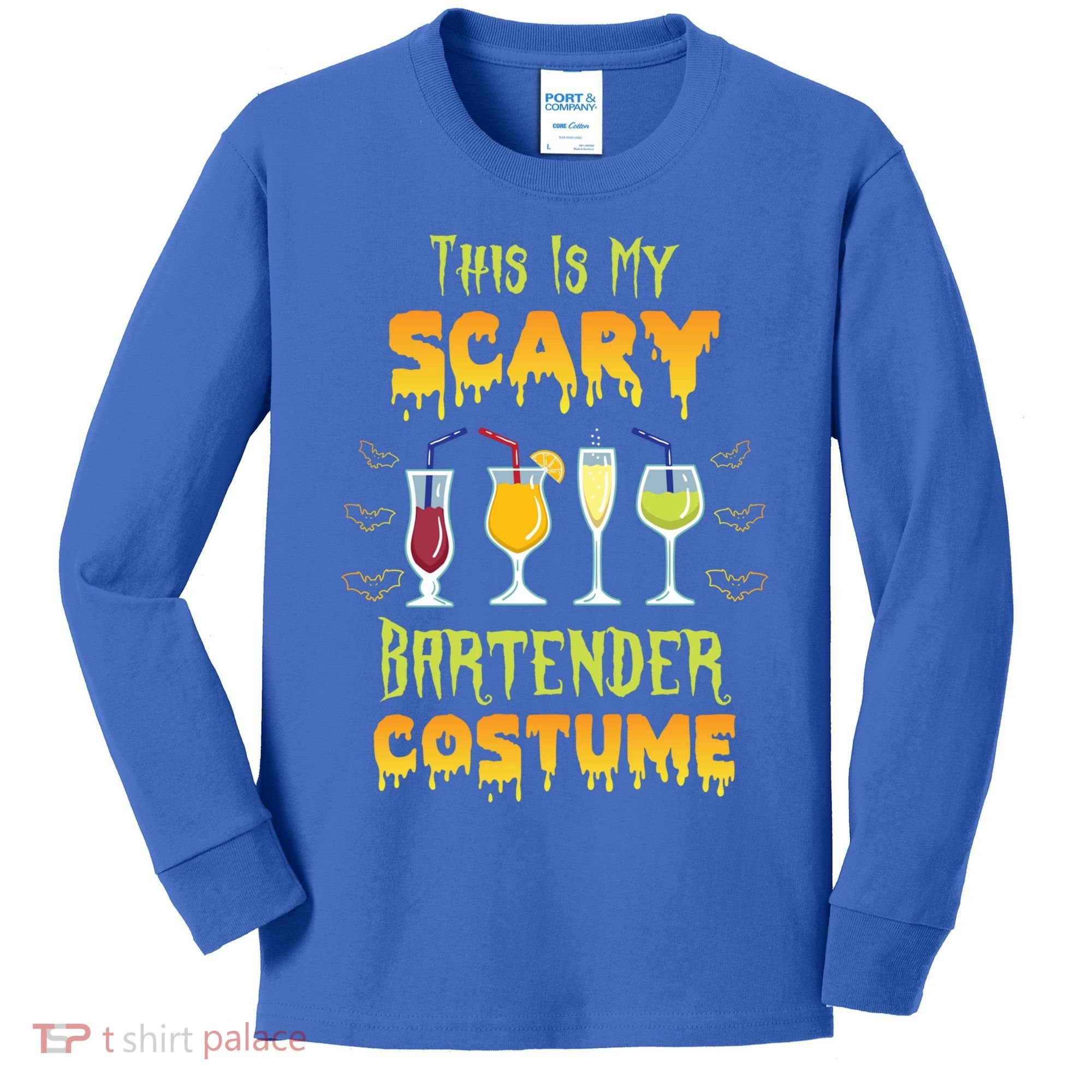 This Is My Scary Bartender Costume Halloween Bartender Cool Gift Kids Long Sleeve Shirt