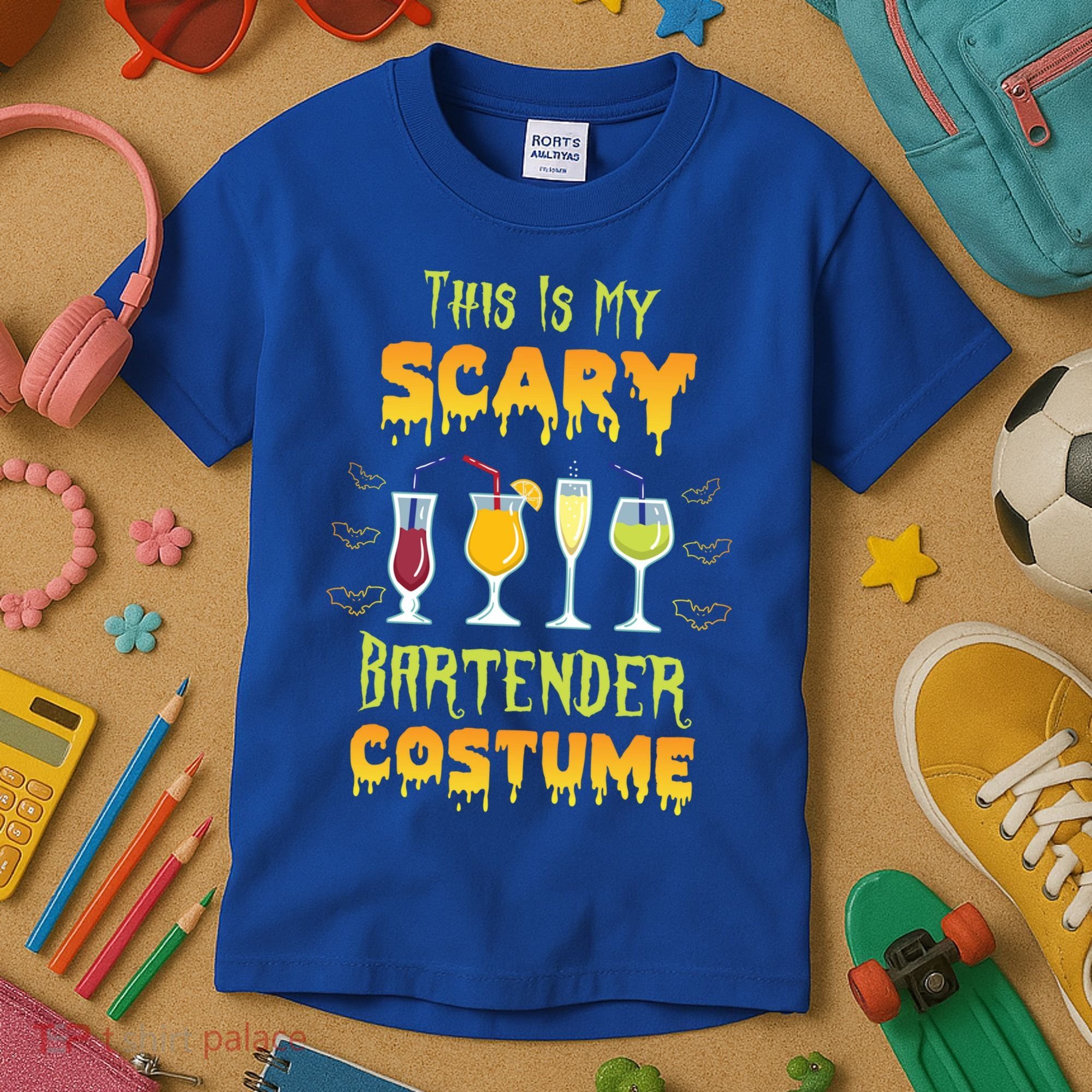 This Is My Scary Bartender Costume Halloween Bartender Cool Gift Kids T-Shirt