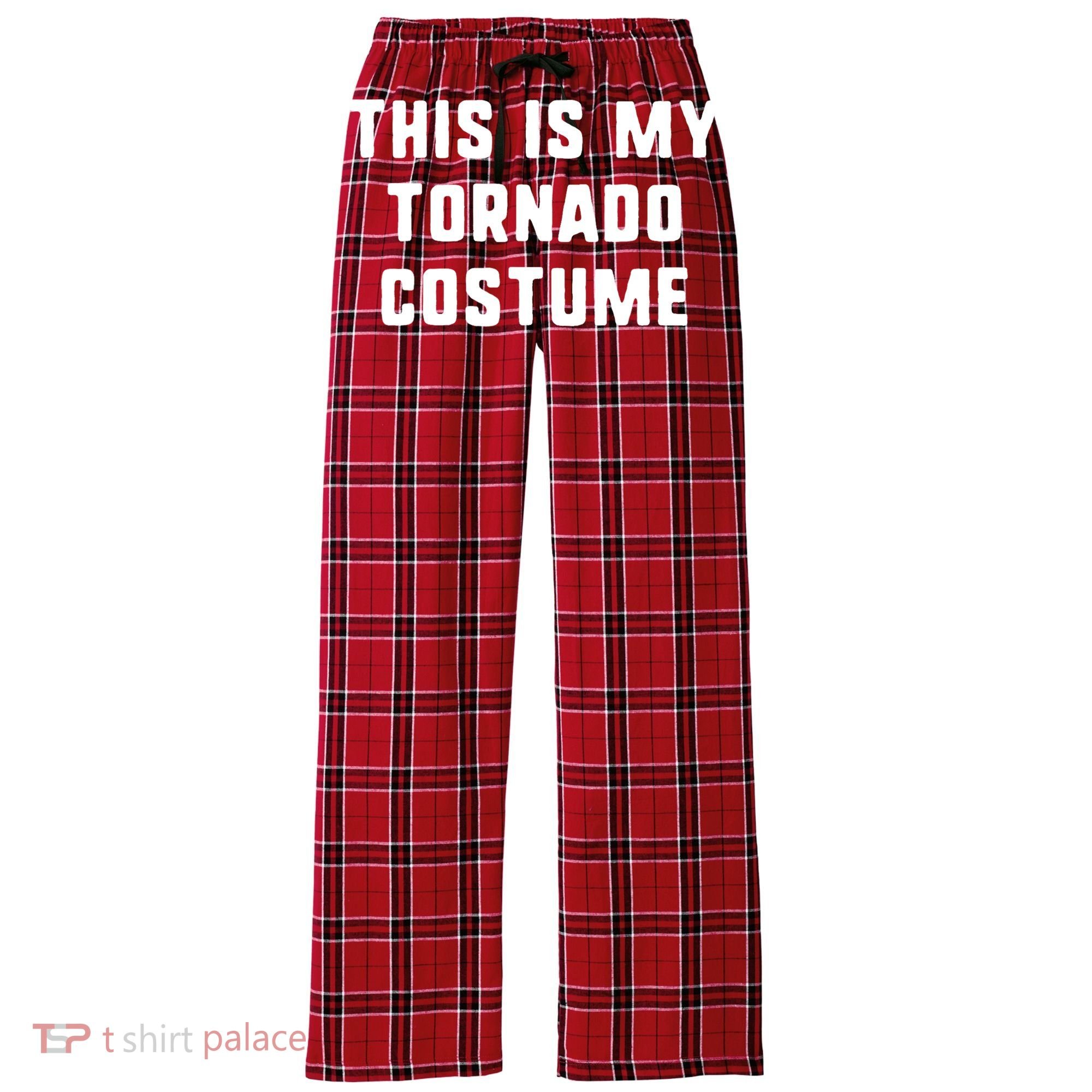 This Is My Tornado Halloween Costume Lazy Easy Last Minute Women's Flannel Plaid Pajama Pants