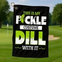 This Is My Pickle Costume Dill With It Pickles Funny Gift Golf Towel thumb 1