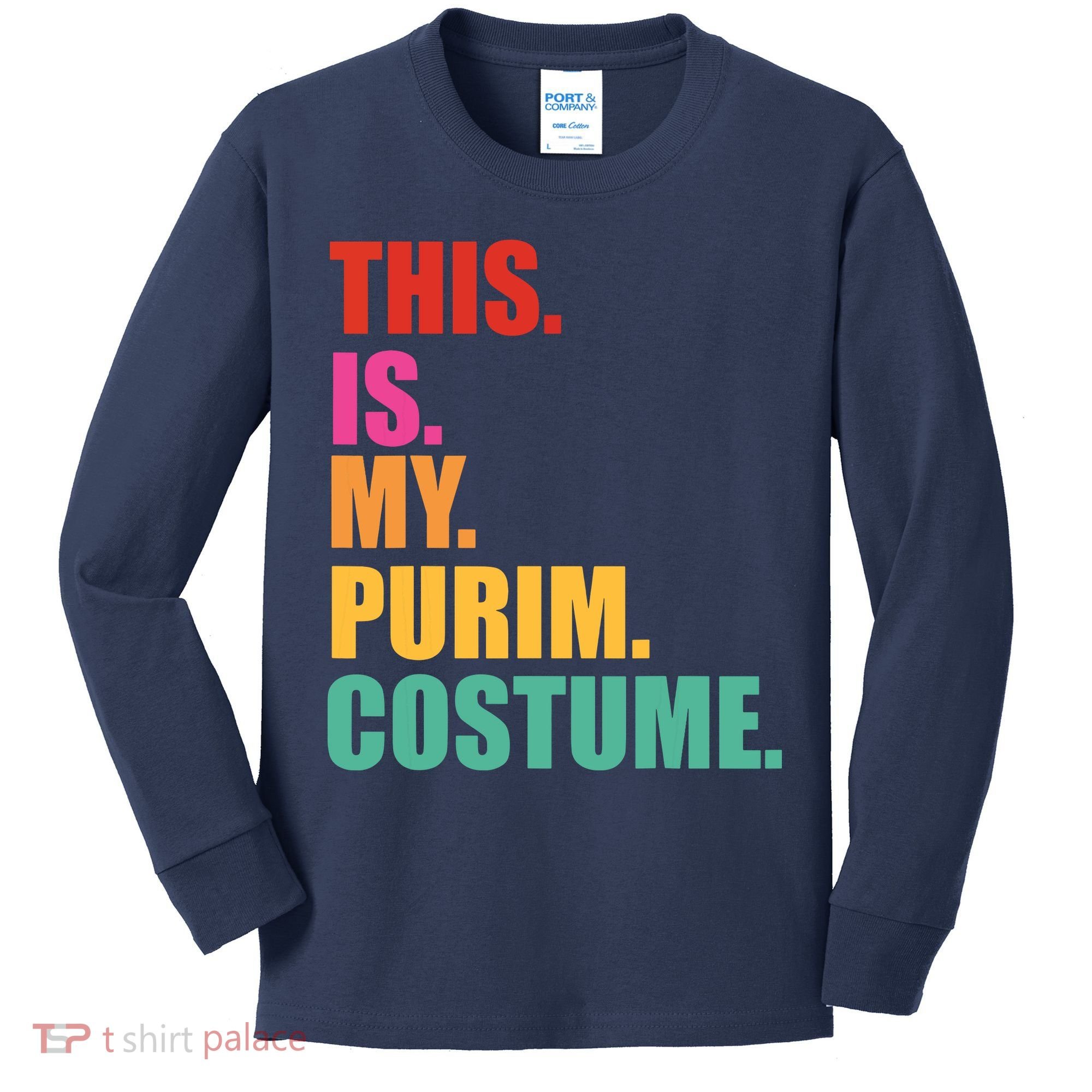 This Is My Purim Costume Funny Jewish Kids Long Sleeve Shirt