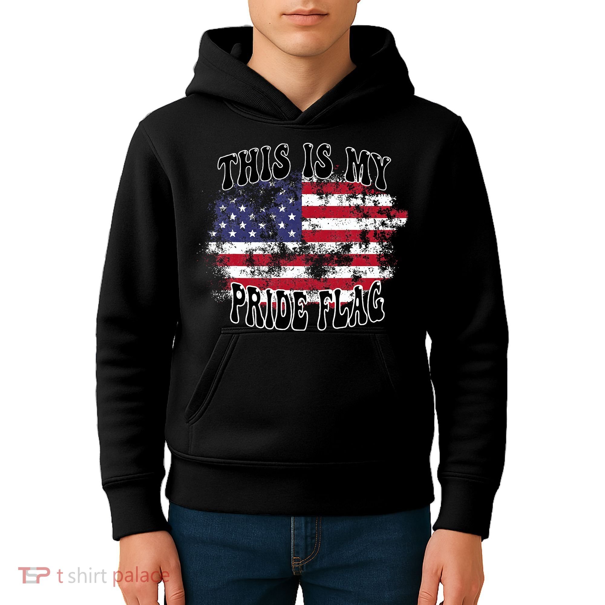 This Is My Pride Flag USA American Patriotic Kids Hoodie