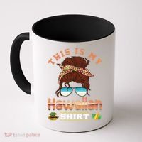 This Is My Hawaiian Gift Luau Aloha Pineapple Messy Bun Funny Gift Coffee Mug thumb 0