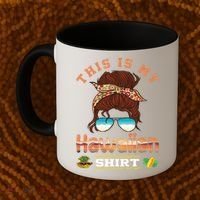 This Is My Hawaiian Gift Luau Aloha Pineapple Messy Bun Funny Gift Coffee Mug thumb 2