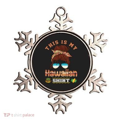 This Is My Hawaiian Gift Luau Aloha Pineapple Messy Bun Funny Gift Ornament