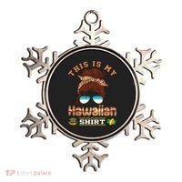 This Is My Hawaiian Gift Luau Aloha Pineapple Messy Bun Funny Gift Ornament thumb 0