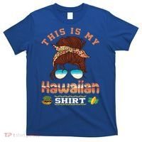 This Is My Hawaiian Gift Luau Aloha Pineapple Messy Bun Funny Gift T-Shirt thumb 0
