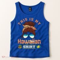 This Is My Hawaiian Gift Luau Aloha Pineapple Messy Bun Funny Gift Tank Top thumb 2
