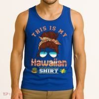 This Is My Hawaiian Gift Luau Aloha Pineapple Messy Bun Funny Gift Tank Top thumb 3