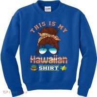 This Is My Hawaiian Gift Luau Aloha Pineapple Messy Bun Funny Gift Kids Sweatshirt thumb 0