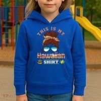 This Is My Hawaiian Gift Luau Aloha Pineapple Messy Bun Funny Gift Kids Hoodie thumb 3
