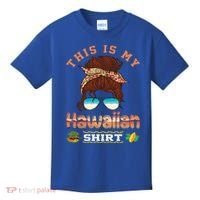 This Is My Hawaiian Gift Luau Aloha Pineapple Messy Bun Funny Gift Kids T-Shirt thumb 0