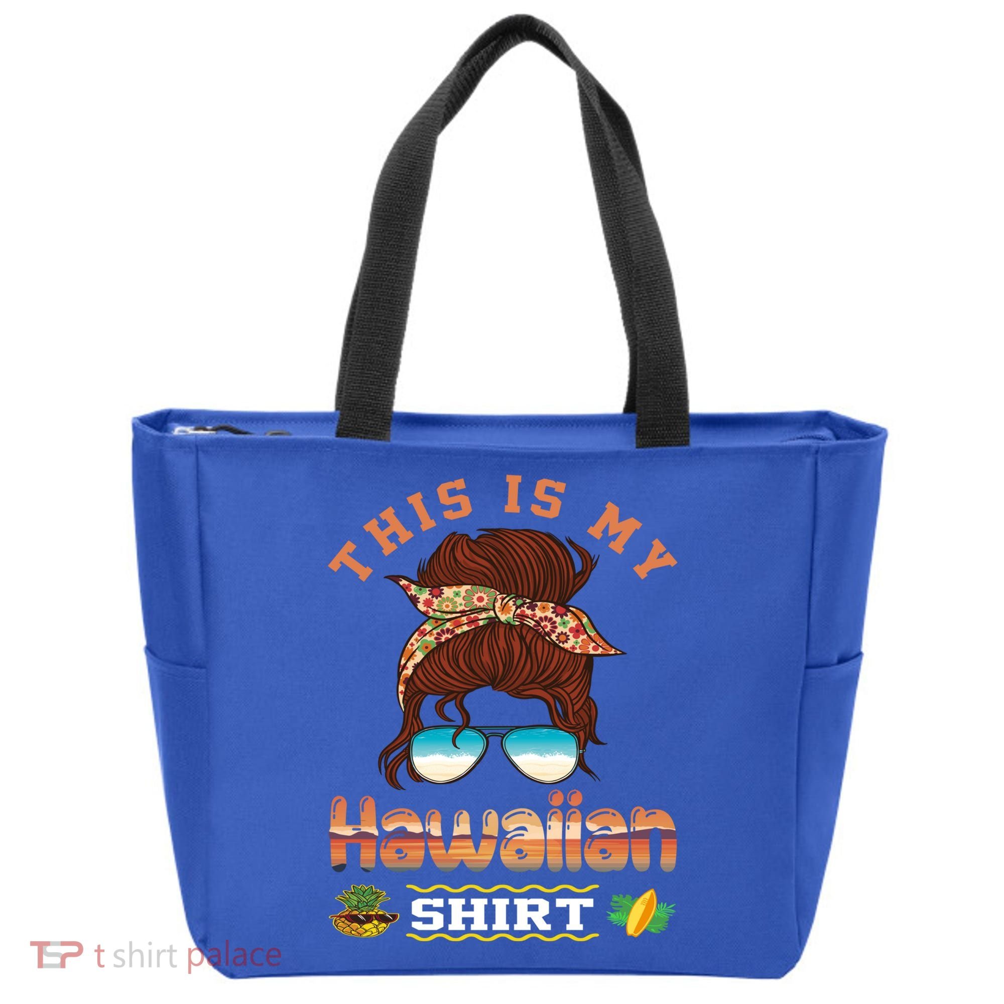 This Is My Hawaiian Gift Luau Aloha Pineapple Messy Bun Funny Gift Tote Bag