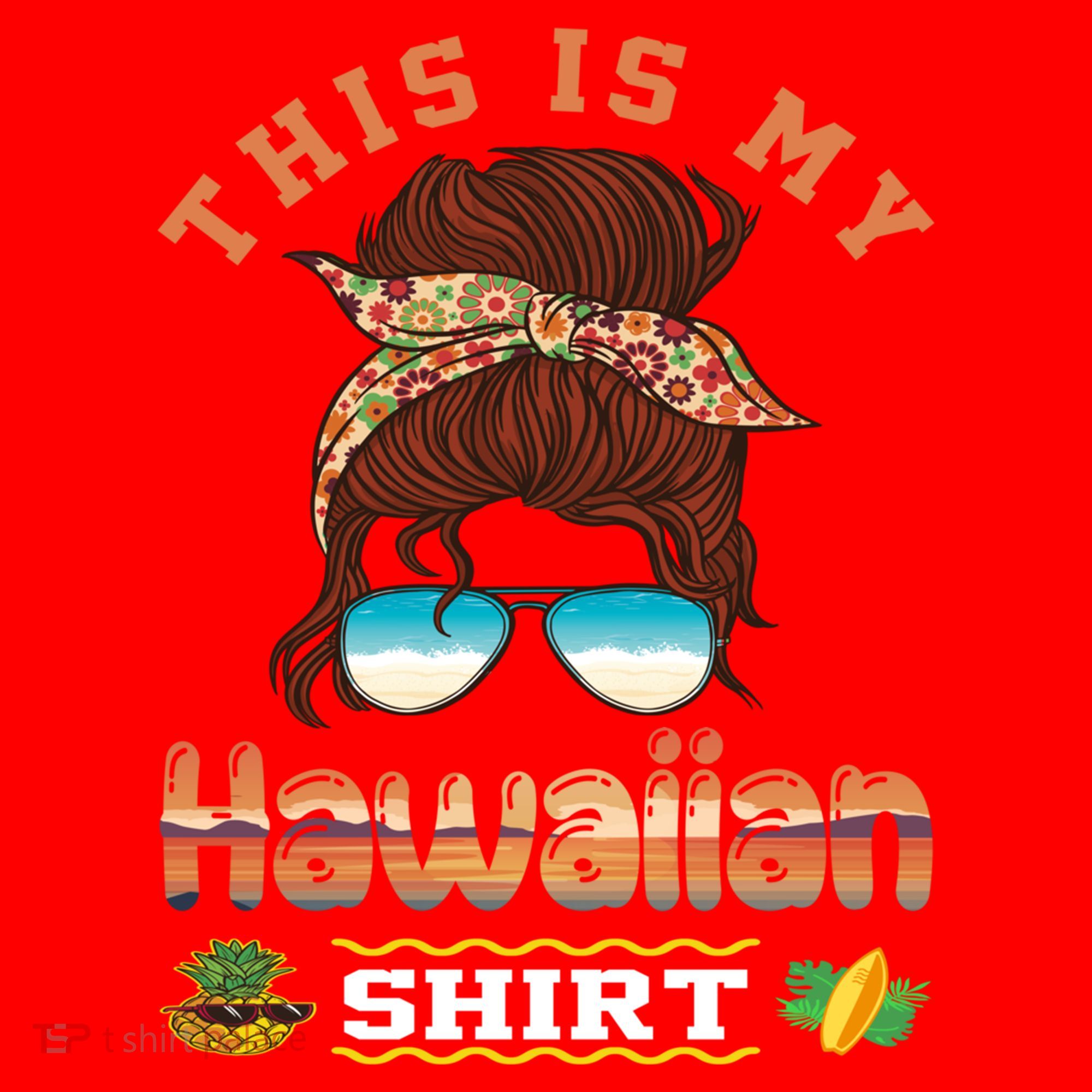 This Is My Hawaiian Gift Luau Aloha Pineapple Messy Bun Funny Gift Santa Hat