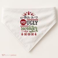 This Is My Ugly Sweater Christmas USA-Made Doggie Bandana thumb 0