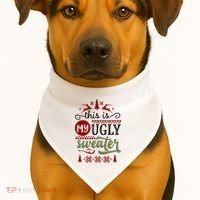 This Is My Ugly Sweater Christmas USA-Made Doggie Bandana thumb 1