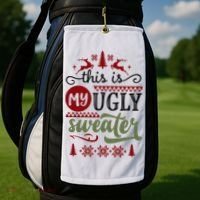 This Is My Ugly Sweater Christmas Golf Towel thumb 2