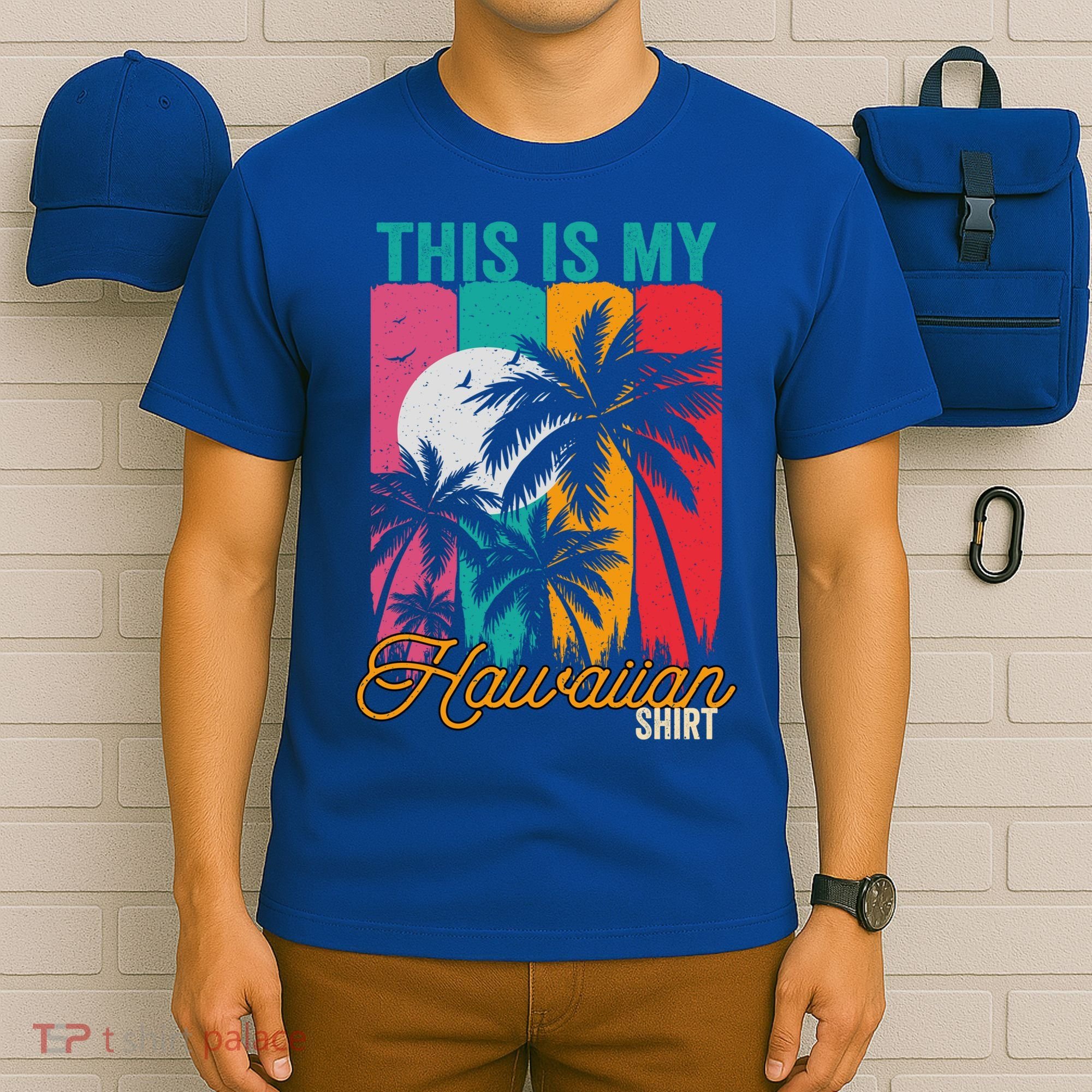 This Is My Hawaiian Gift Retro Vintage Palms Aloha Hawaii Gift T-Shirt