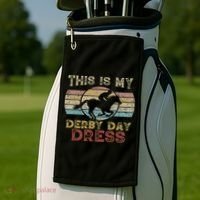 This Is My Human Costume I'm Really A Giraffe Funny Golf Towel thumb 2