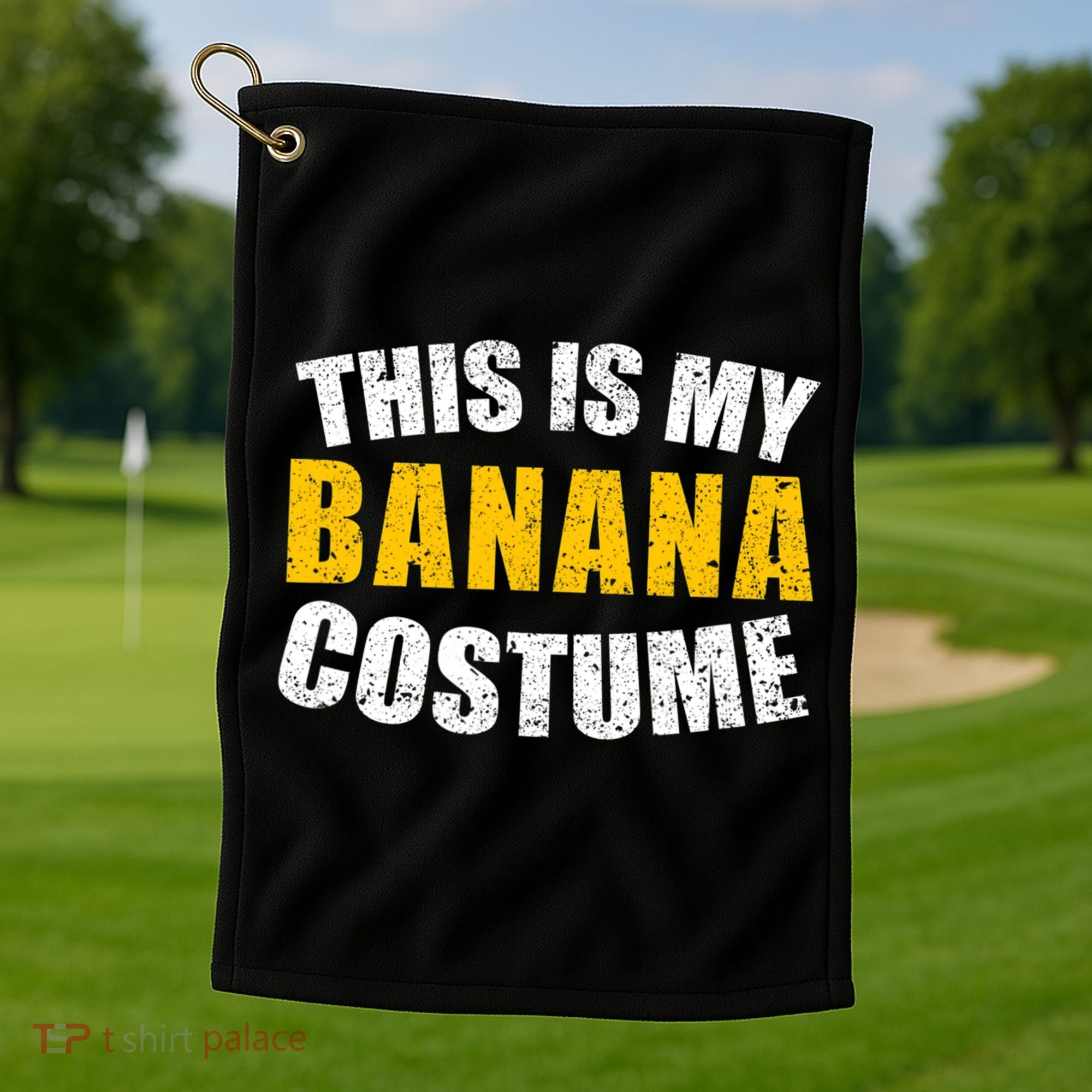 This Is My BANANA Costume Lazy Creepy Halloween Costume Golf Towel