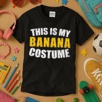 This Is My BANANA Costume Lazy Creepy Halloween Costume Kids T-Shirt thumb 3