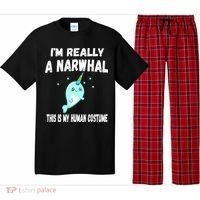 This Is My Human Costume Cute Gift I'm Really A Narwhal Funny Gift Pajama Set thumb 0