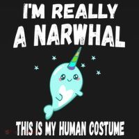 This Is My Human Costume Cute Gift I'm Really A Narwhal Funny Gift Women's Hoodie thumb 2