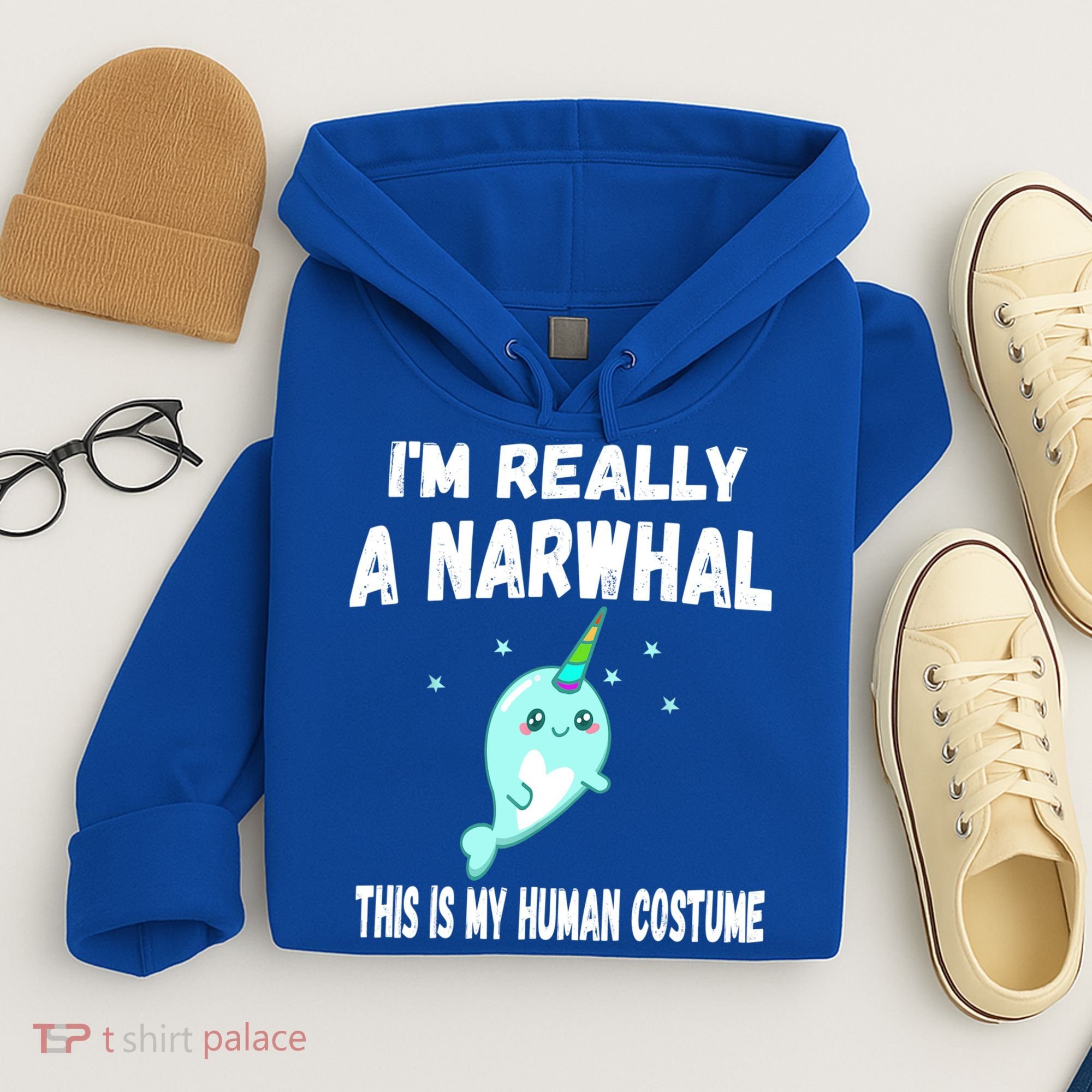 This Is My Human Costume Cute Gift I'm Really A Narwhal Funny Gift Hoodie