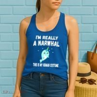 This Is My Human Costume Cute Gift I'm Really A Narwhal Funny Gift Women's Tank Top thumb 2