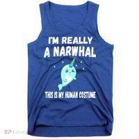 This Is My Human Costume Cute Gift I'm Really A Narwhal Funny Gift Tank Top thumb 0