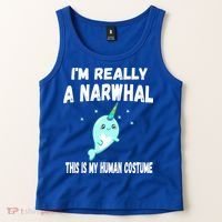 This Is My Human Costume Cute Gift I'm Really A Narwhal Funny Gift Tank Top thumb 2