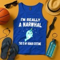 This Is My Human Costume Cute Gift I'm Really A Narwhal Funny Gift Tank Top thumb 4