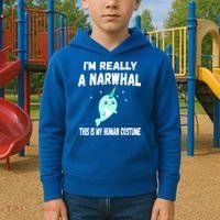This Is My Human Costume Cute Gift I'm Really A Narwhal Funny Gift Kids Hoodie thumb 2