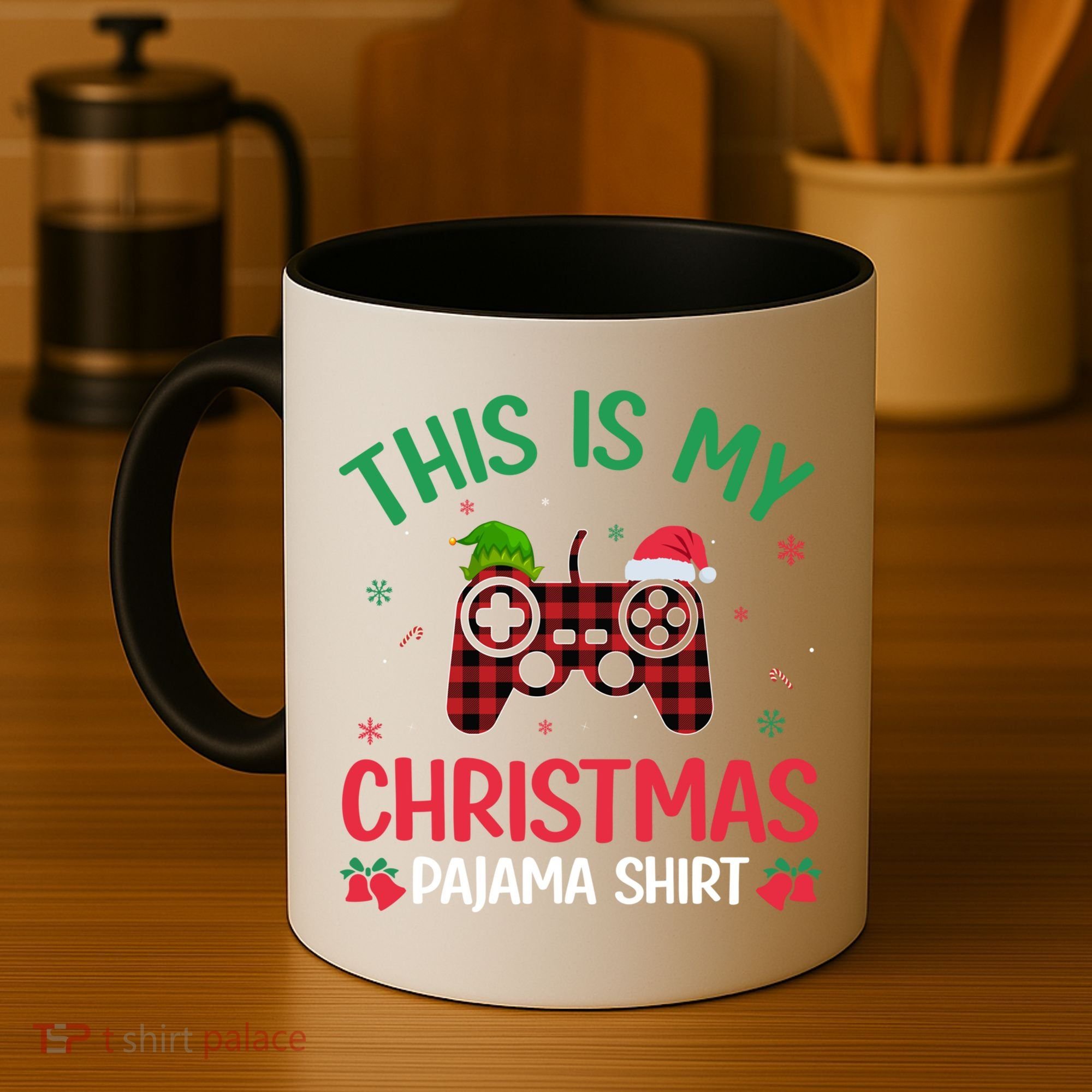 This Is My Christmas Pajama Santa Hat Gamer Video Game Xmas Gift Coffee Mug
