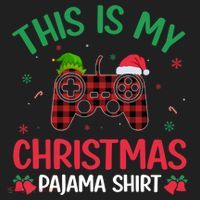 This Is My Christmas Pajama Santa Hat Gamer Video Game Xmas Gift Golf Towel thumb 3