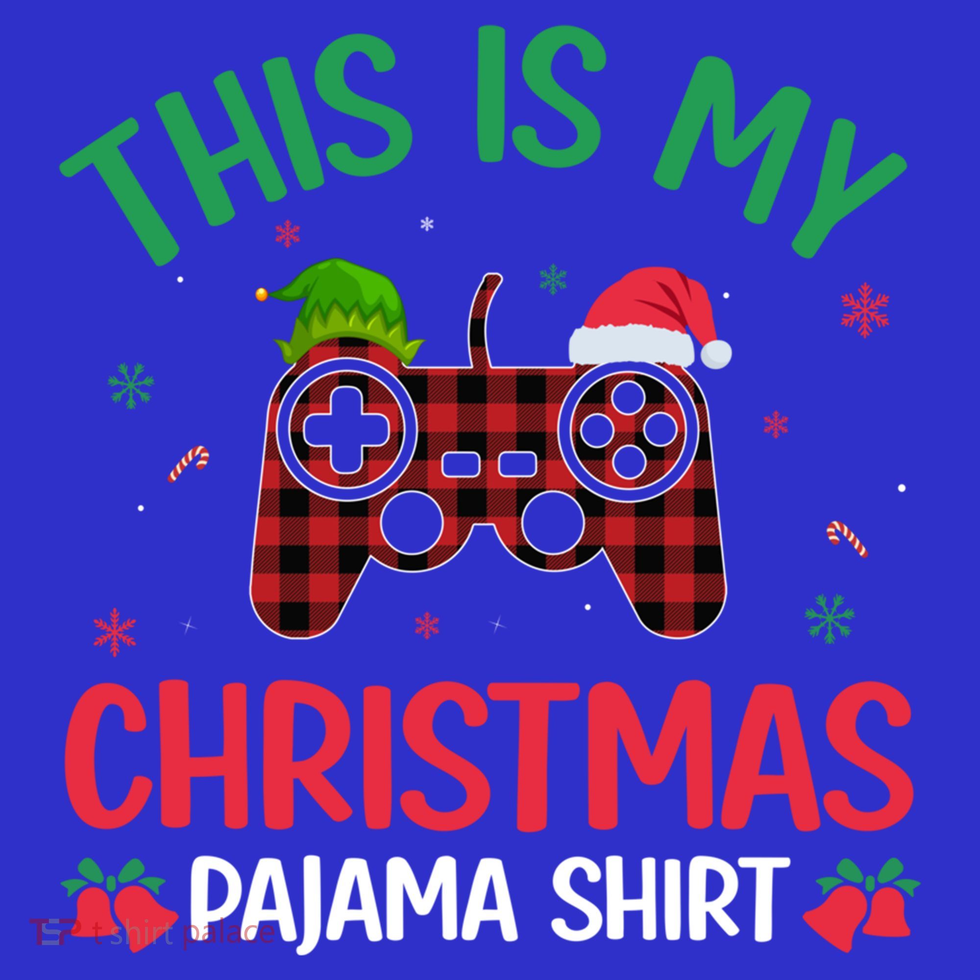 This Is My Christmas Pajama Santa Hat Gamer Video Game Xmas Gift Hoodie