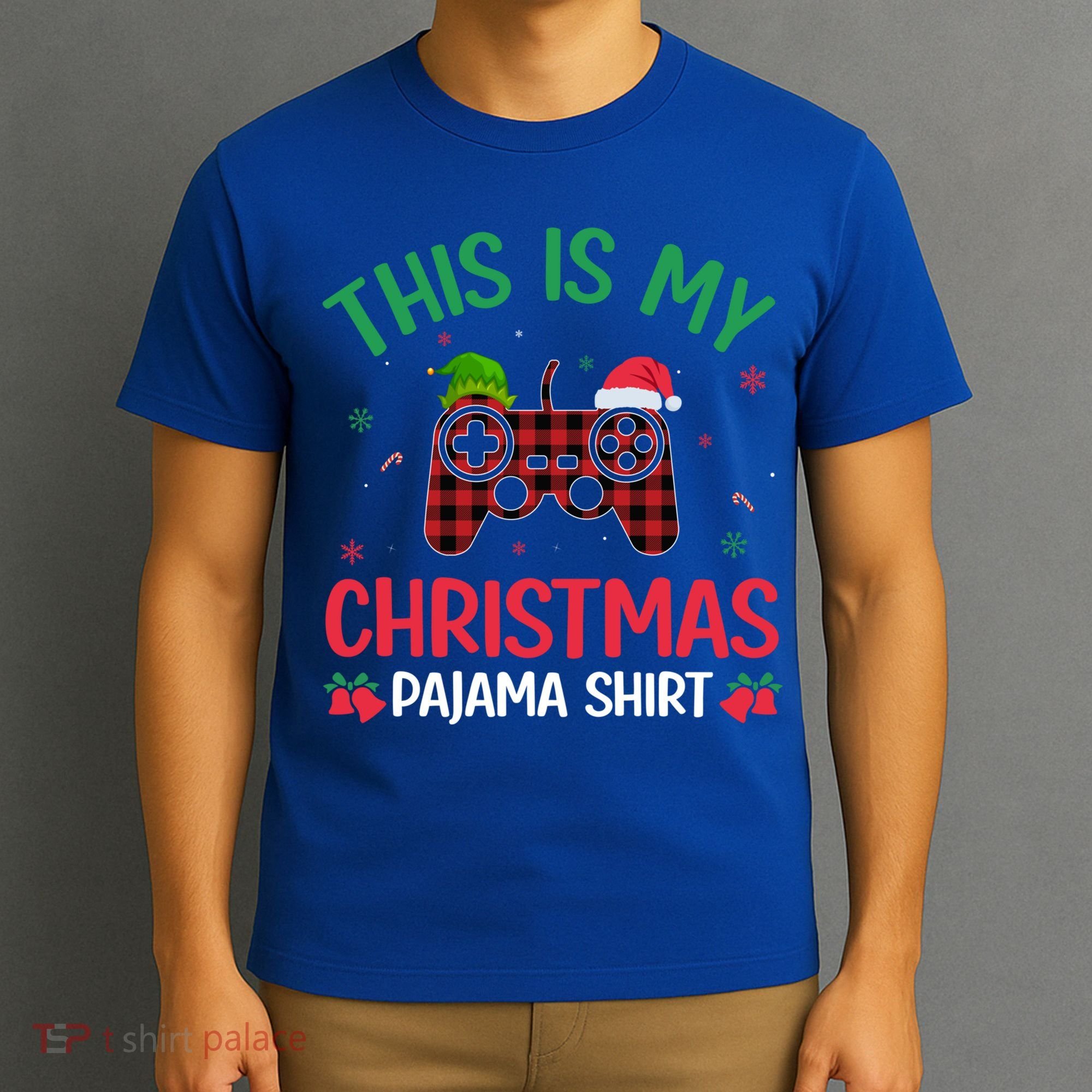 This Is My Christmas Pajama Santa Hat Gamer Video Game Xmas Gift T-Shirt
