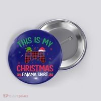 This Is My Christmas Pajama Santa Hat Gamer Video Game Xmas Gift Button thumb 0