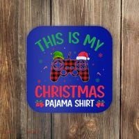 This Is My Christmas Pajama Santa Hat Gamer Video Game Xmas Gift Coaster thumb 0