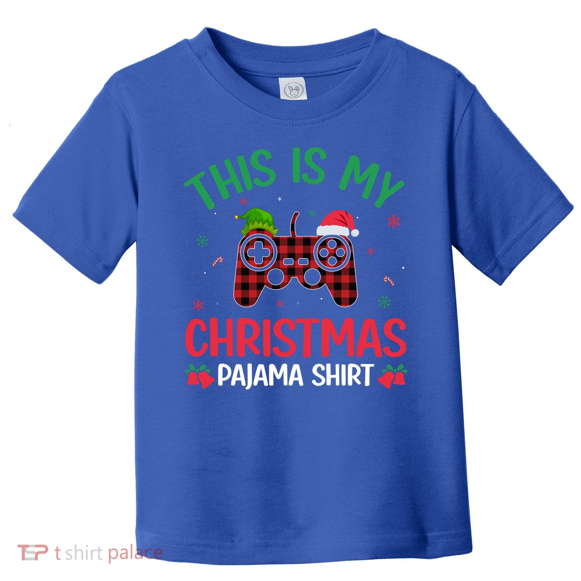 This Is My Christmas Pajama Santa Hat Gamer Video Game Xmas Gift Toddler T-Shirt