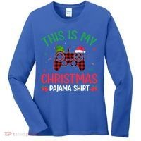 This Is My Christmas Pajama Santa Hat Gamer Video Game Xmas Gift Women's Long Sleeve Shirt thumb 0