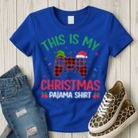 This Is My Christmas Pajama Santa Hat Gamer Video Game Xmas Gift Women's T-Shirt thumb 3