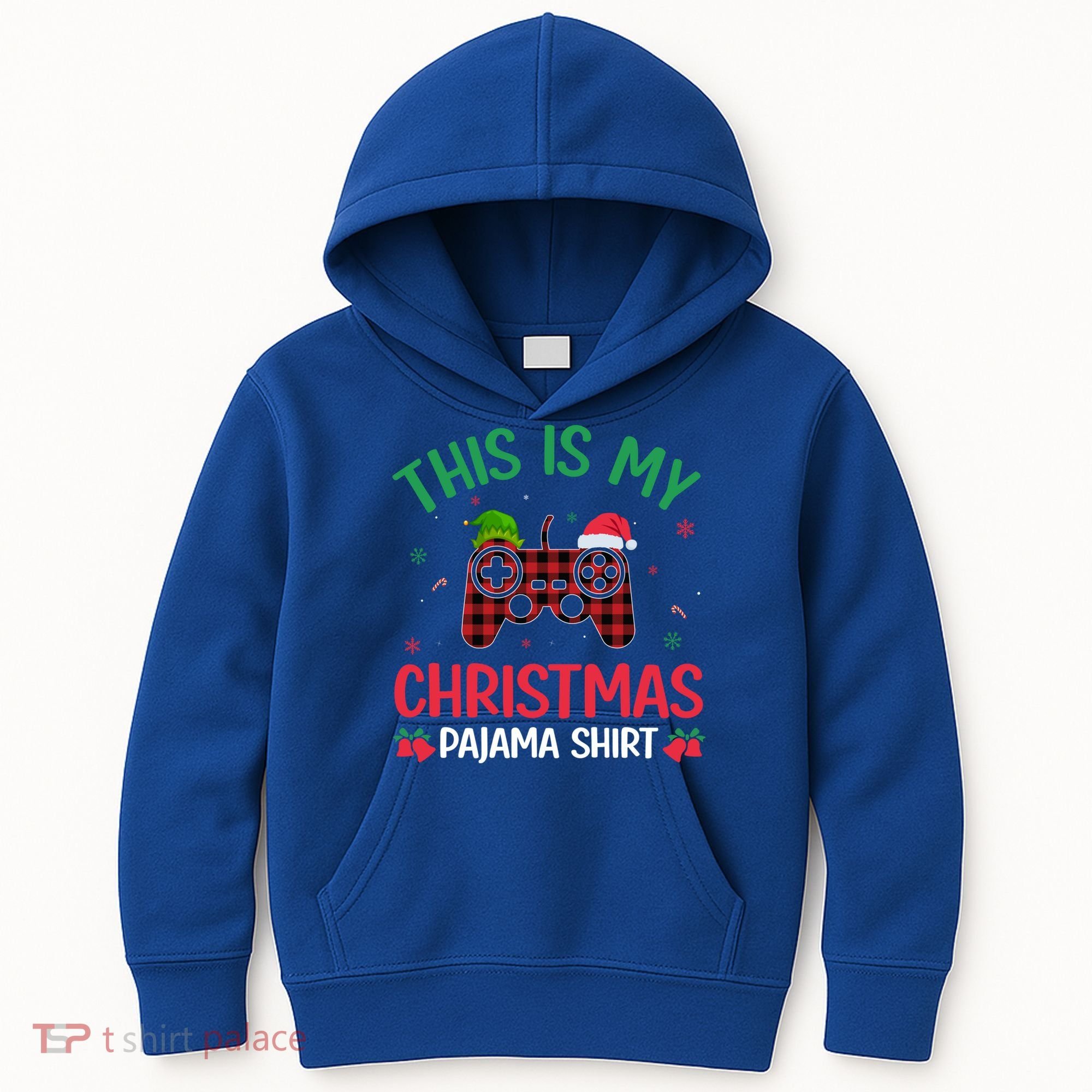 This Is My Christmas Pajama Santa Hat Gamer Video Game Xmas Gift Kids Hoodie