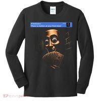 There Is Motion At Your Front Door Tung Tung Tung Sahur Kids Long Sleeve Shirt thumb 0