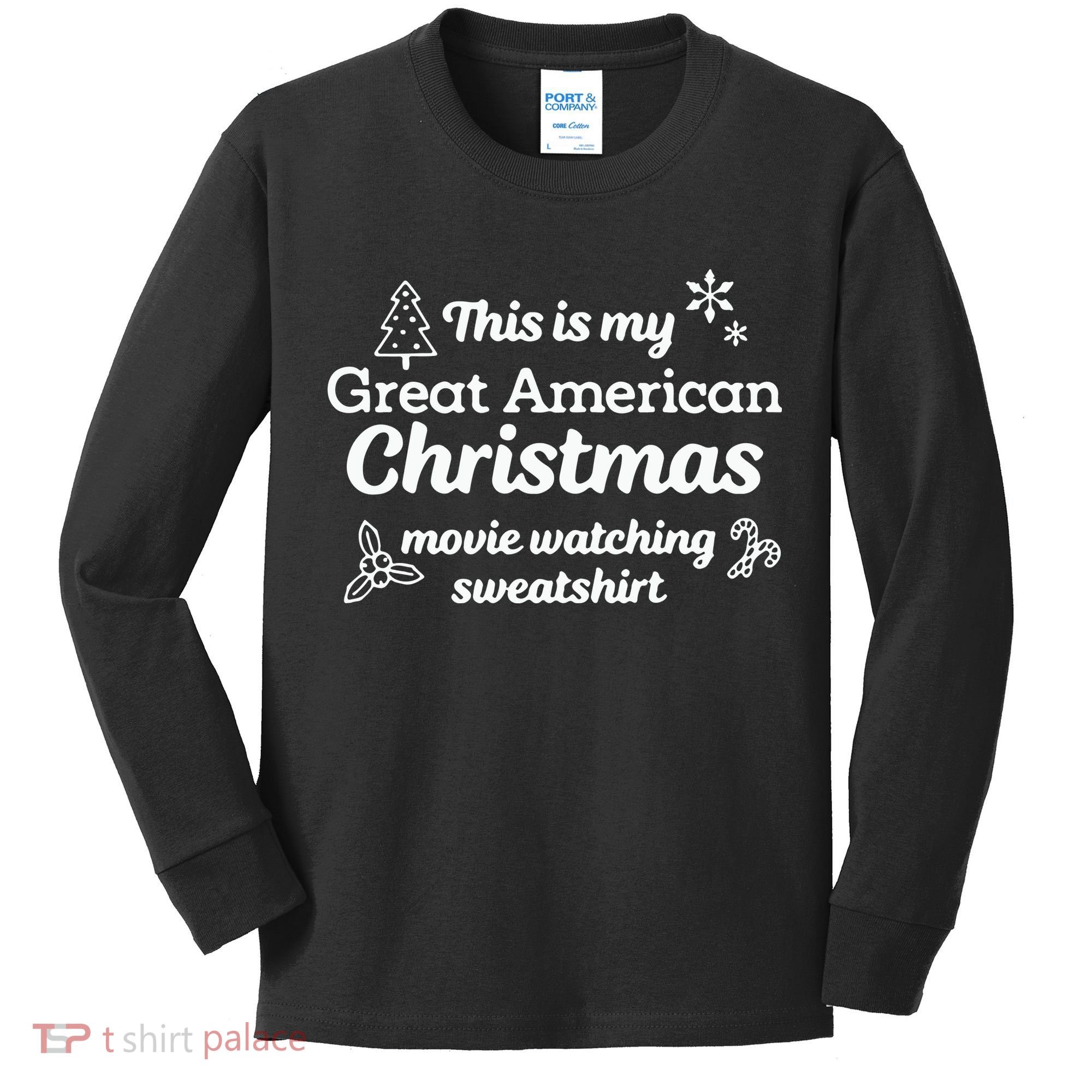 This Is My Great American Chistmas Movie Watching Kids Long Sleeve Shirt