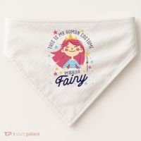 This Is My Human Costume I'm Really A Fairy Cute Halloween USA-Made Doggie Bandana thumb 0