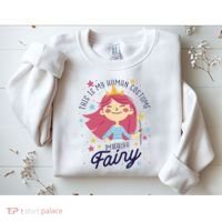 This Is My Human Costume I'm Really A Fairy Cute Halloween Sweatshirt thumb 2