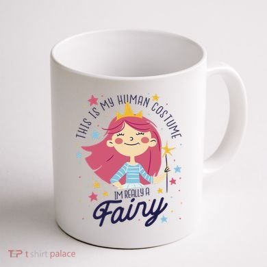 This Is My Human Costume I'm Really A Fairy Cute Halloween Coffee Mug back