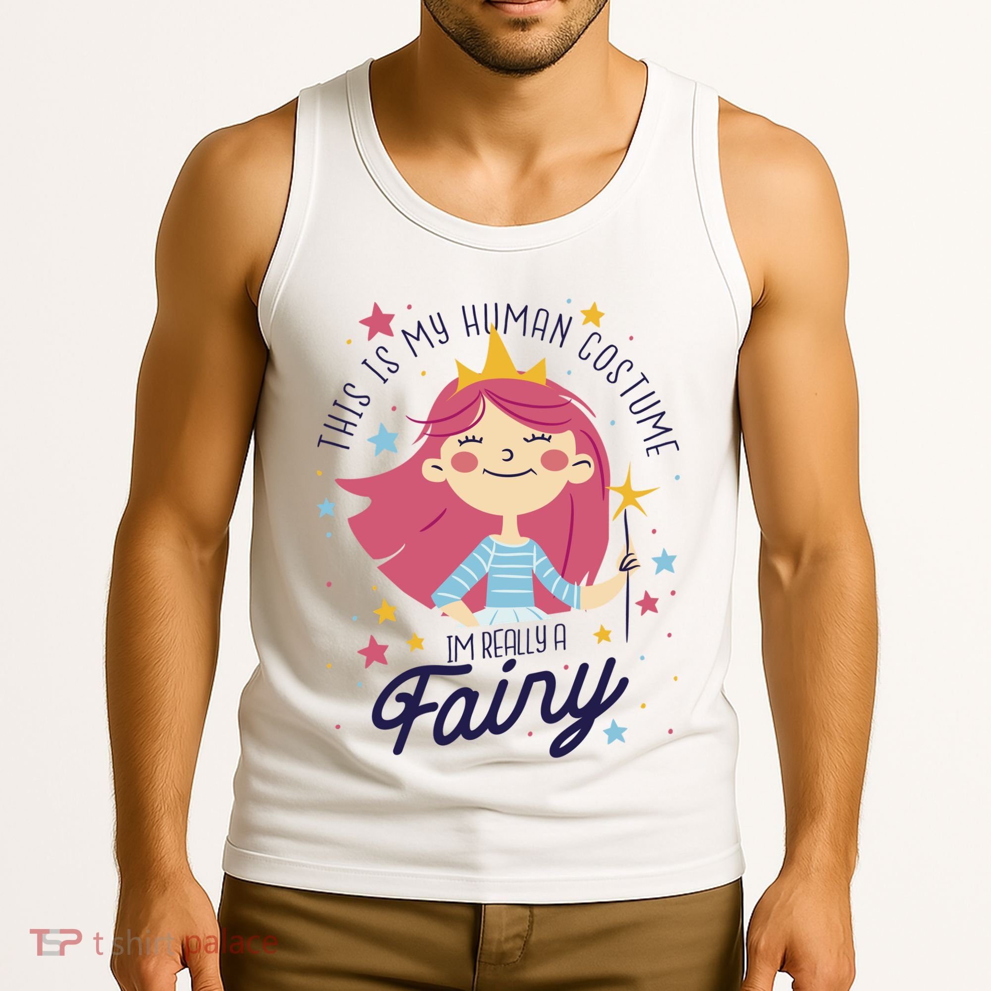 This Is My Human Costume I'm Really A Fairy Cute Halloween Tank Top